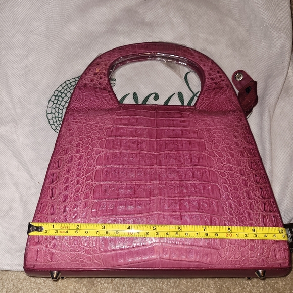 Crocodee Genuine Crocodile Belly Handbag in Rose - Picture 4 of 6